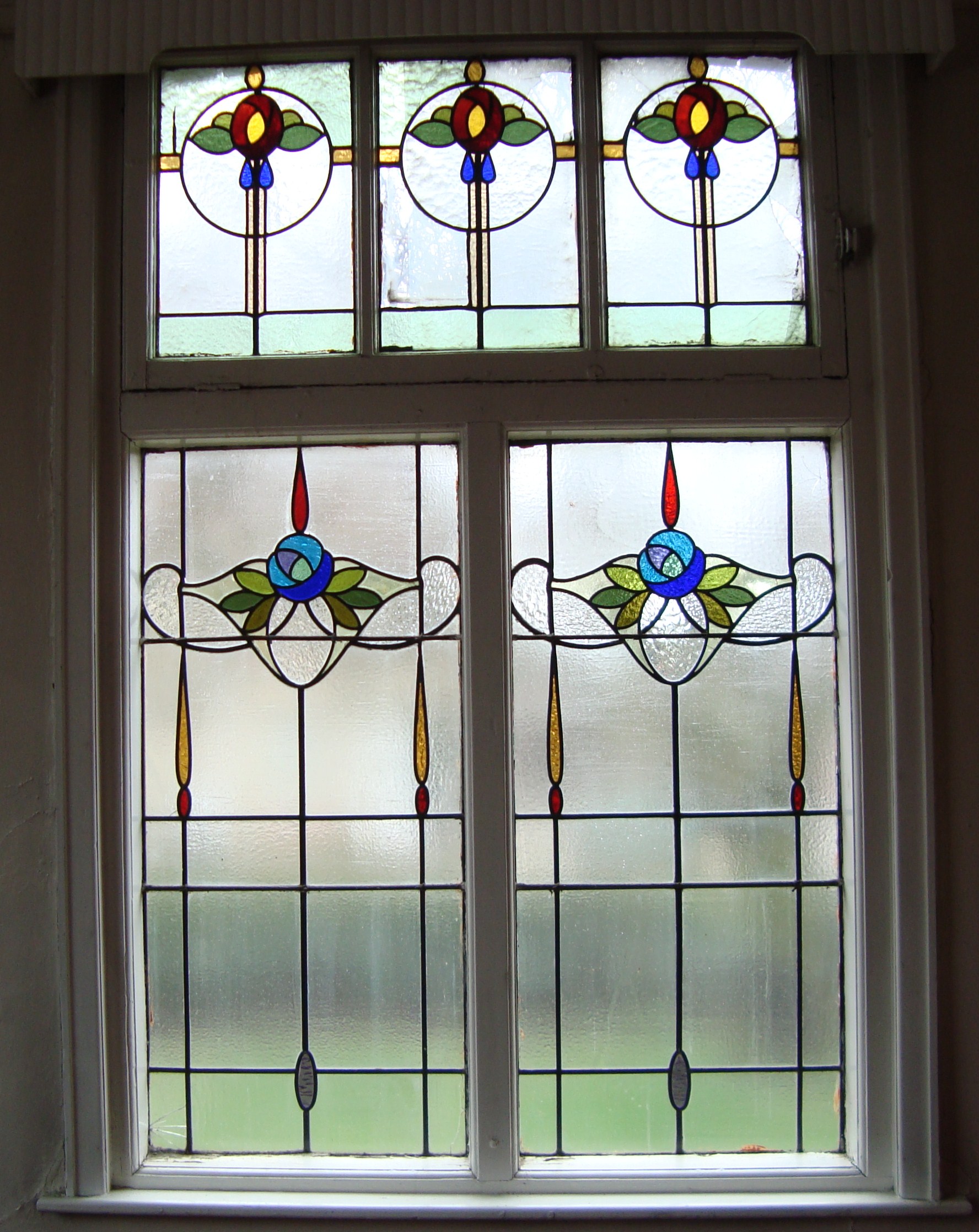 Edwardian stained glass window from the old Wesleyan church